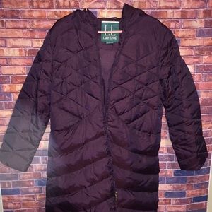 Larry Levine knee length real down jacket